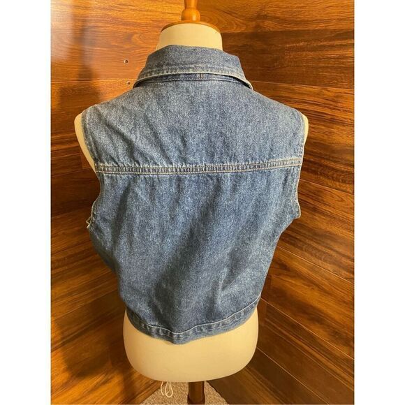 Vintage 80’s Faded Glory Women’s Denim Button Down 100% Cotton Vest Size Large-R - Picture 12 of 13